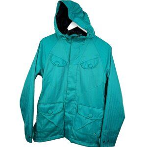 Burton Jacket Womens Small Dry Ride Green Teal Hooded Ski Snow Boarding